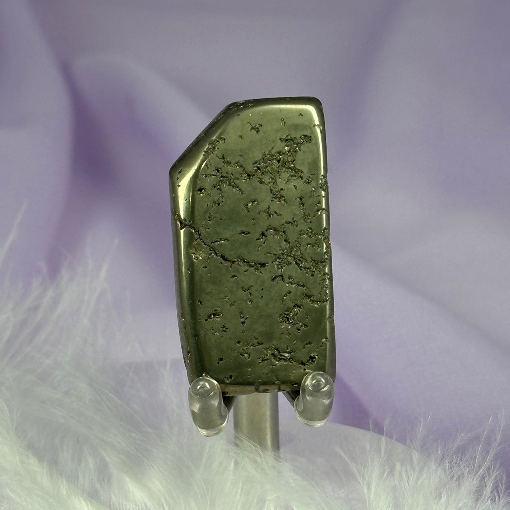 Golden Iron Pyrite crystal polished slice 19.0g SN55716