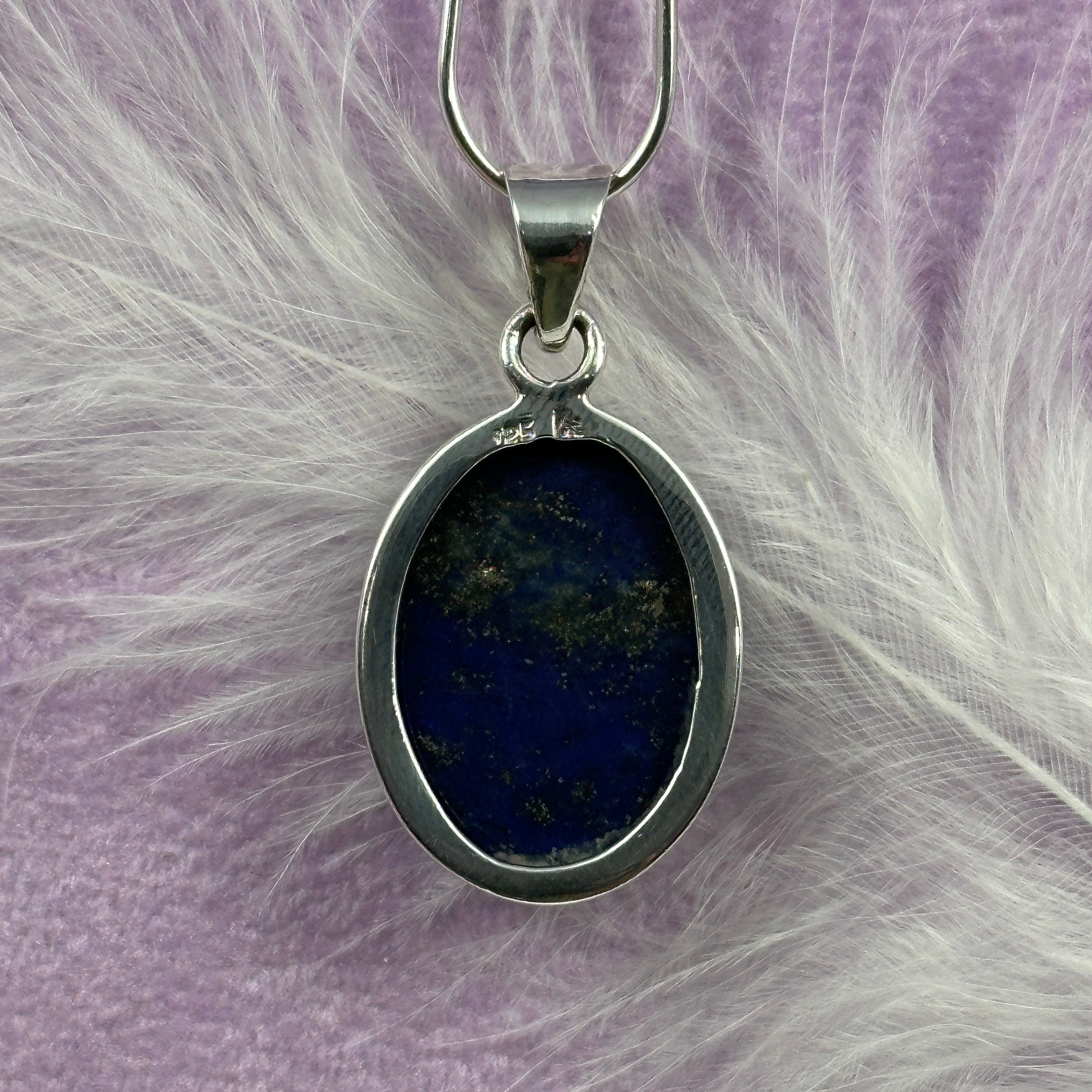 925 Silver faceted Lapis Lazuli crystal pendant 5.5g SN54331
