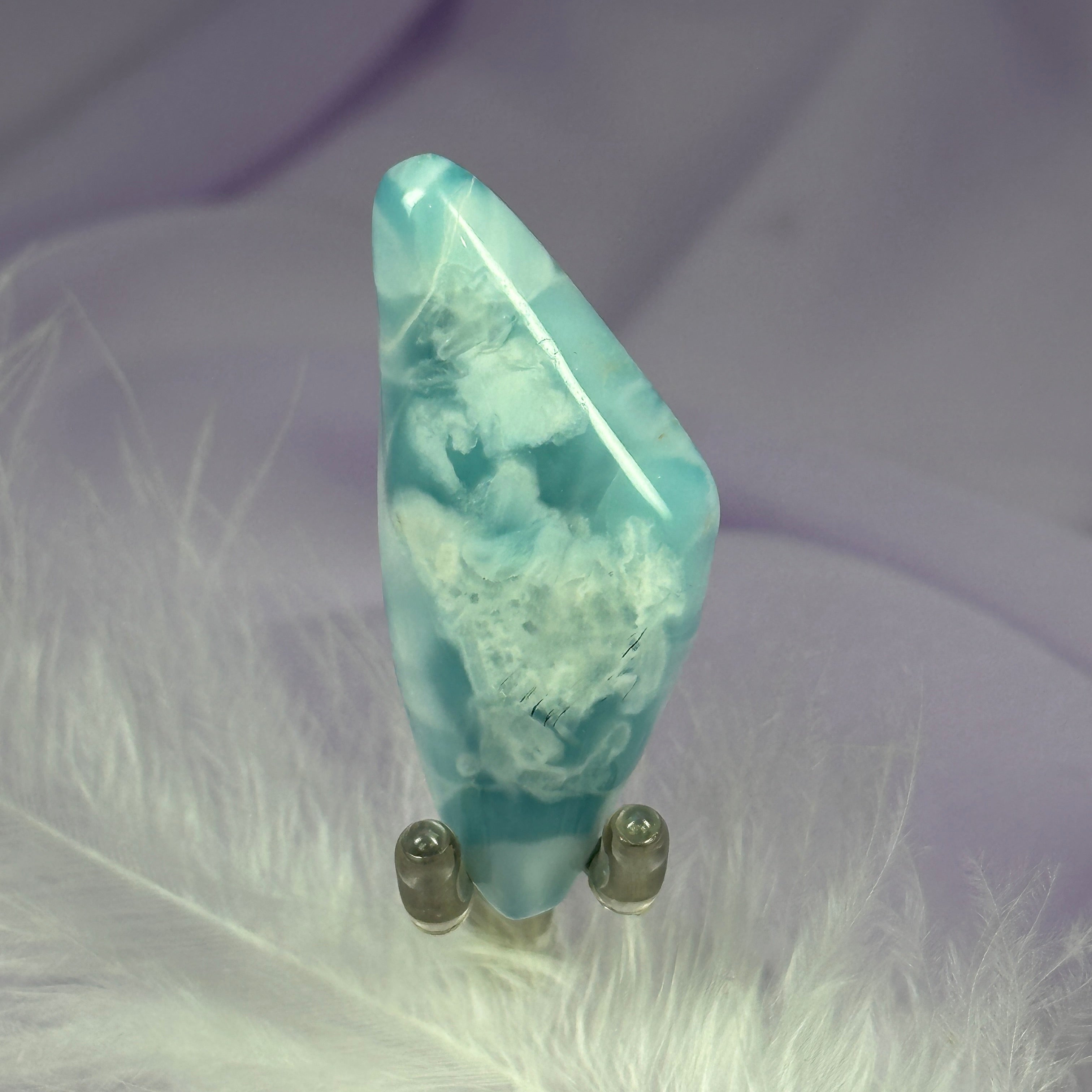 Beautiful A grade Larimar crystal tumble stone 18.1g SN49999