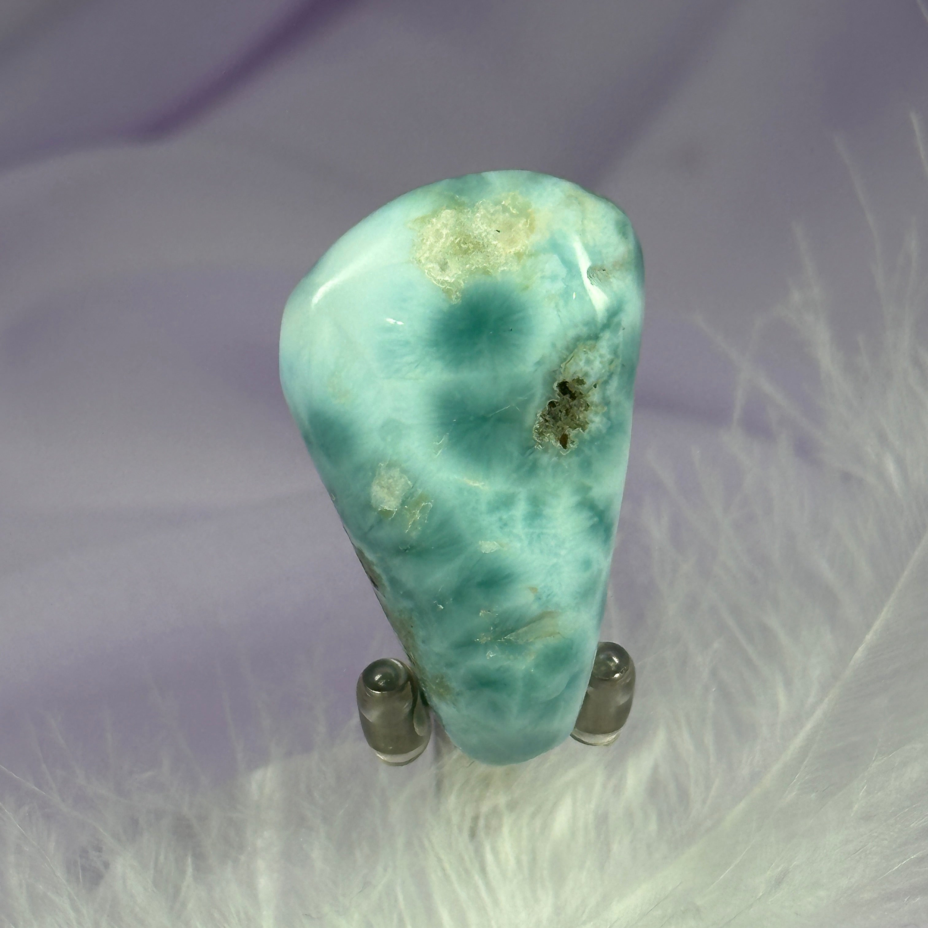 Beautiful large A grade Larimar crystal tumble stone 23g SN50000