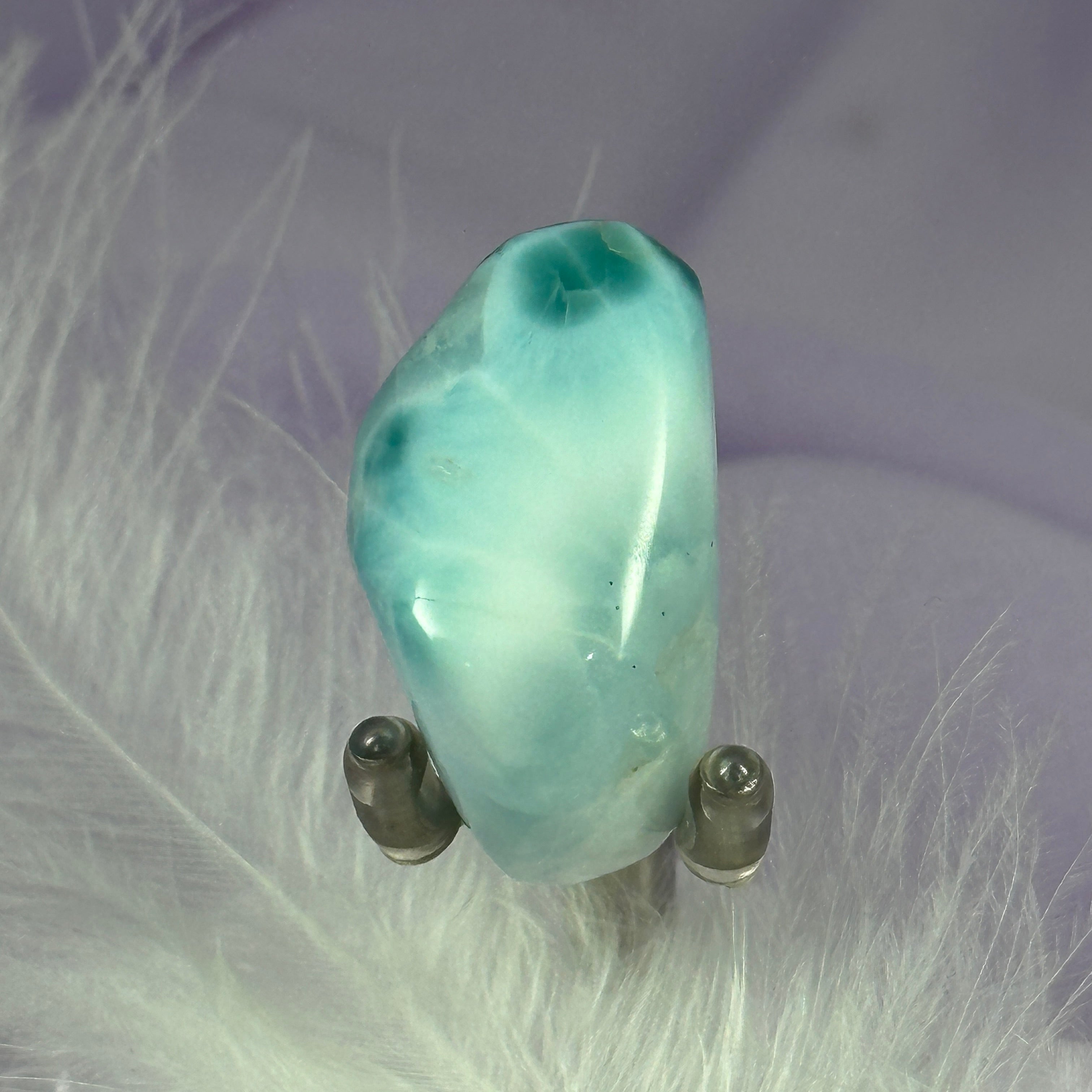 Beautiful A grade Larimar crystal tumble stone 15.0g SN50004