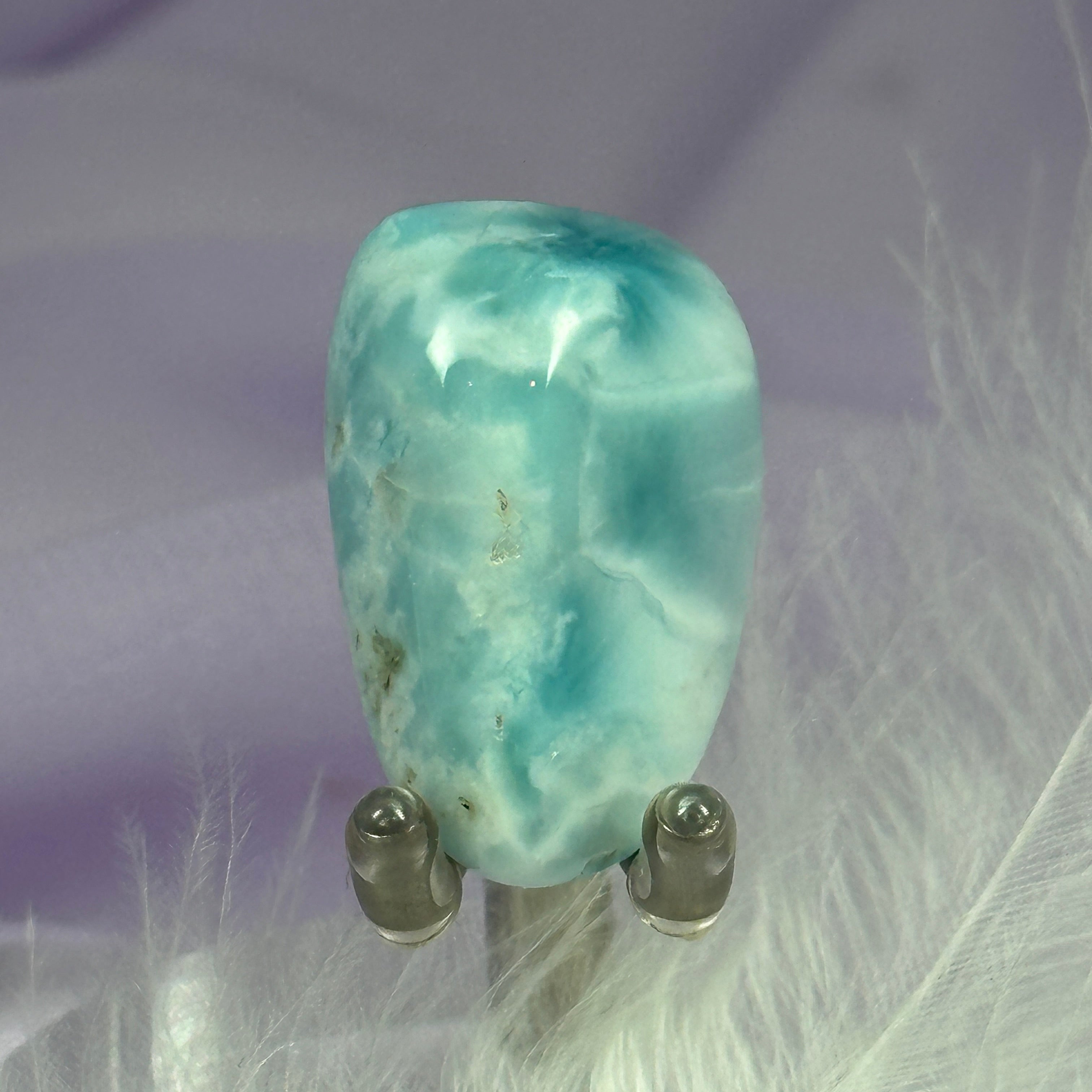 Beautiful A grade Larimar crystal tumble stone 10.4g SN50005