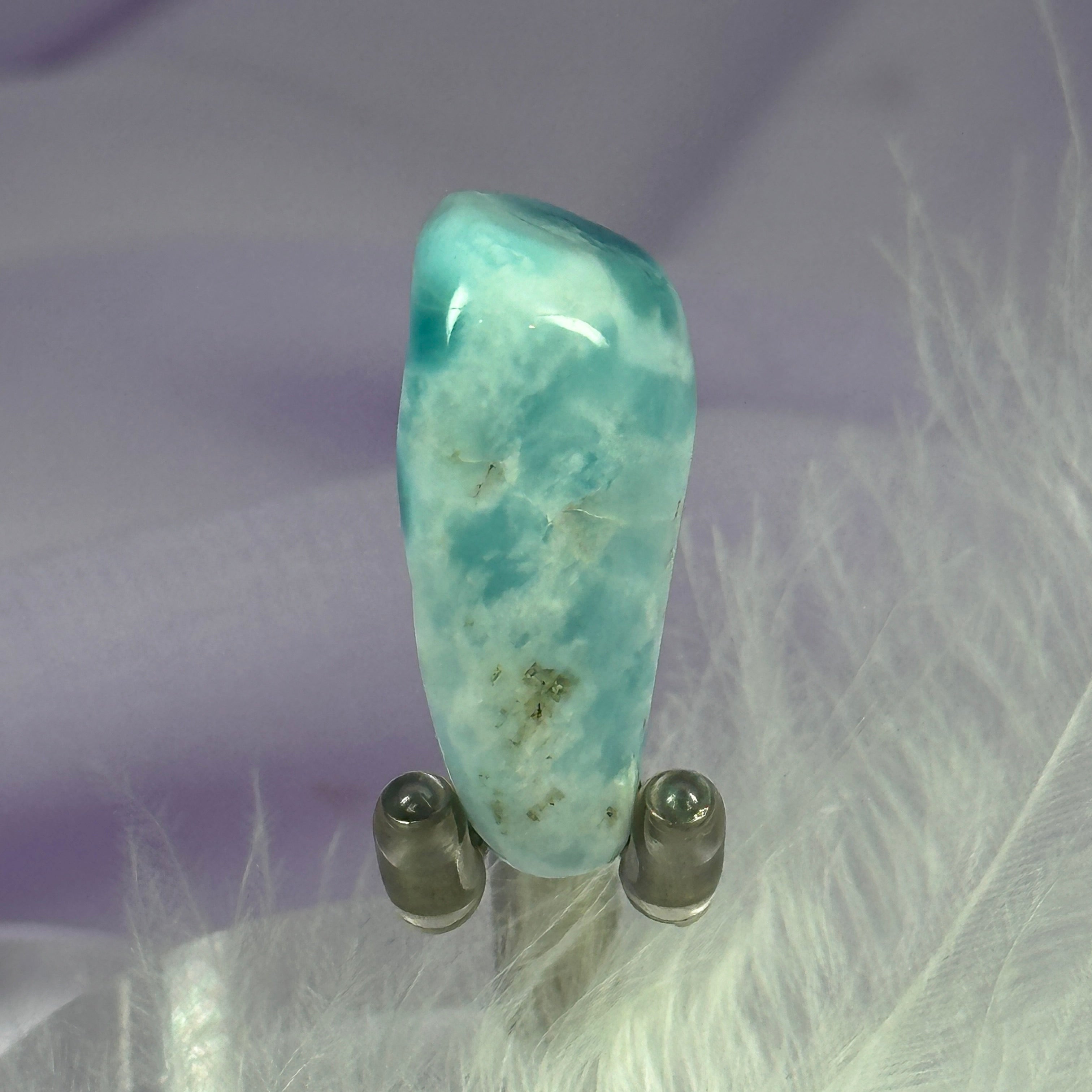 Beautiful A grade Larimar crystal tumble stone 10.4g SN50005