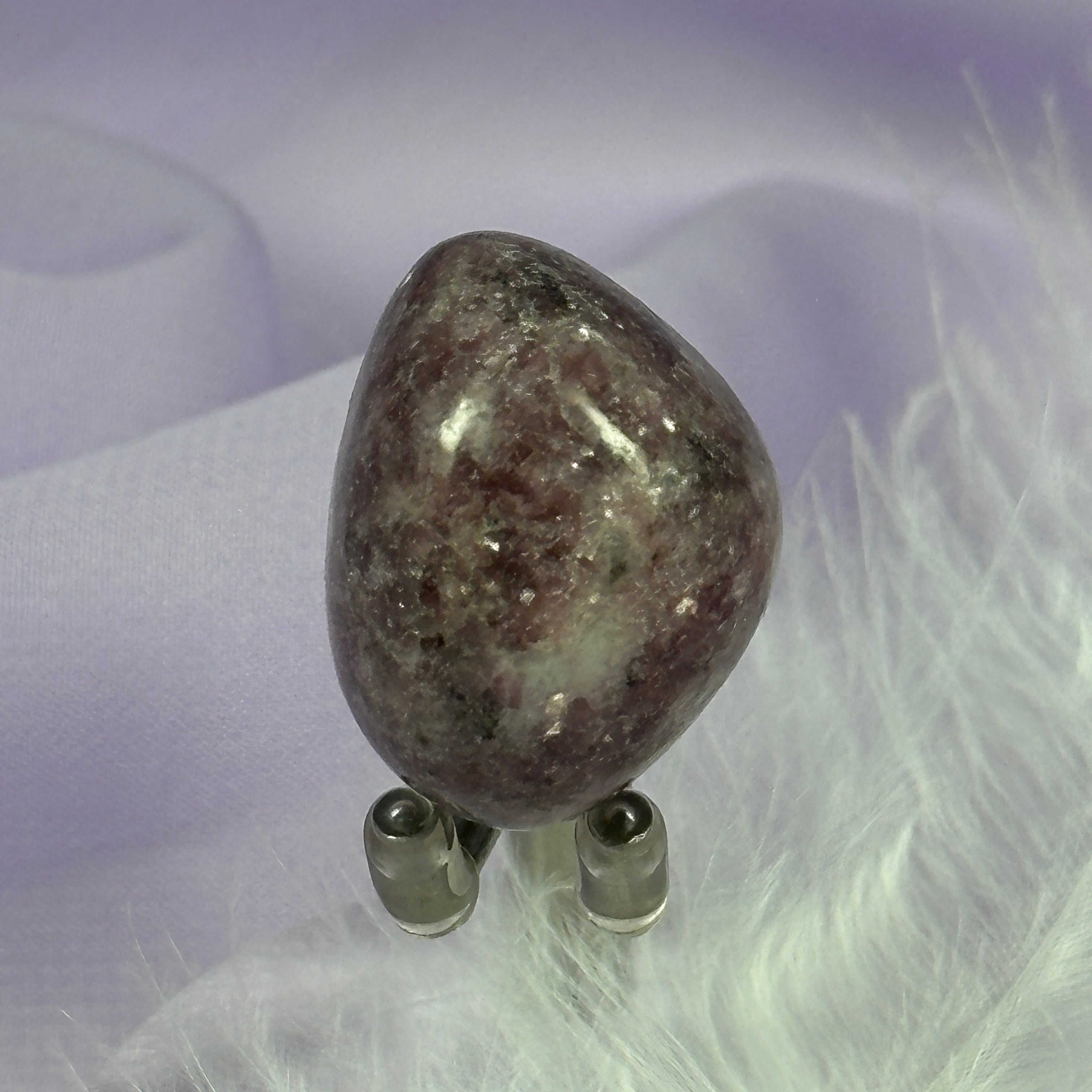 Lepidolite in Quartz crystal tumble stone 18.4g SN24893