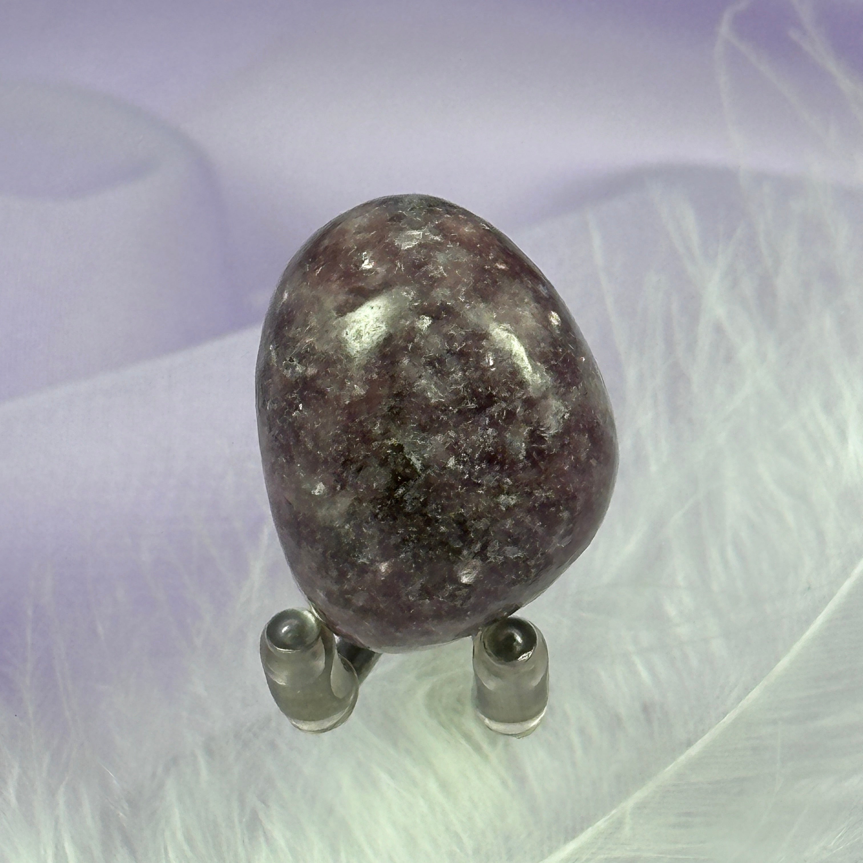 Lepidolite in Quartz crystal tumble stone 15.2g SN24895