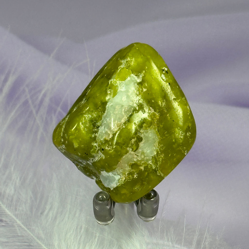 Rare Lizardite, Serpentine crystal tumble stone 16.2g SN56159
