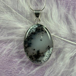 925 Silver Merlinite crystal pendant, Dendritic Opal 6.8g SN55096