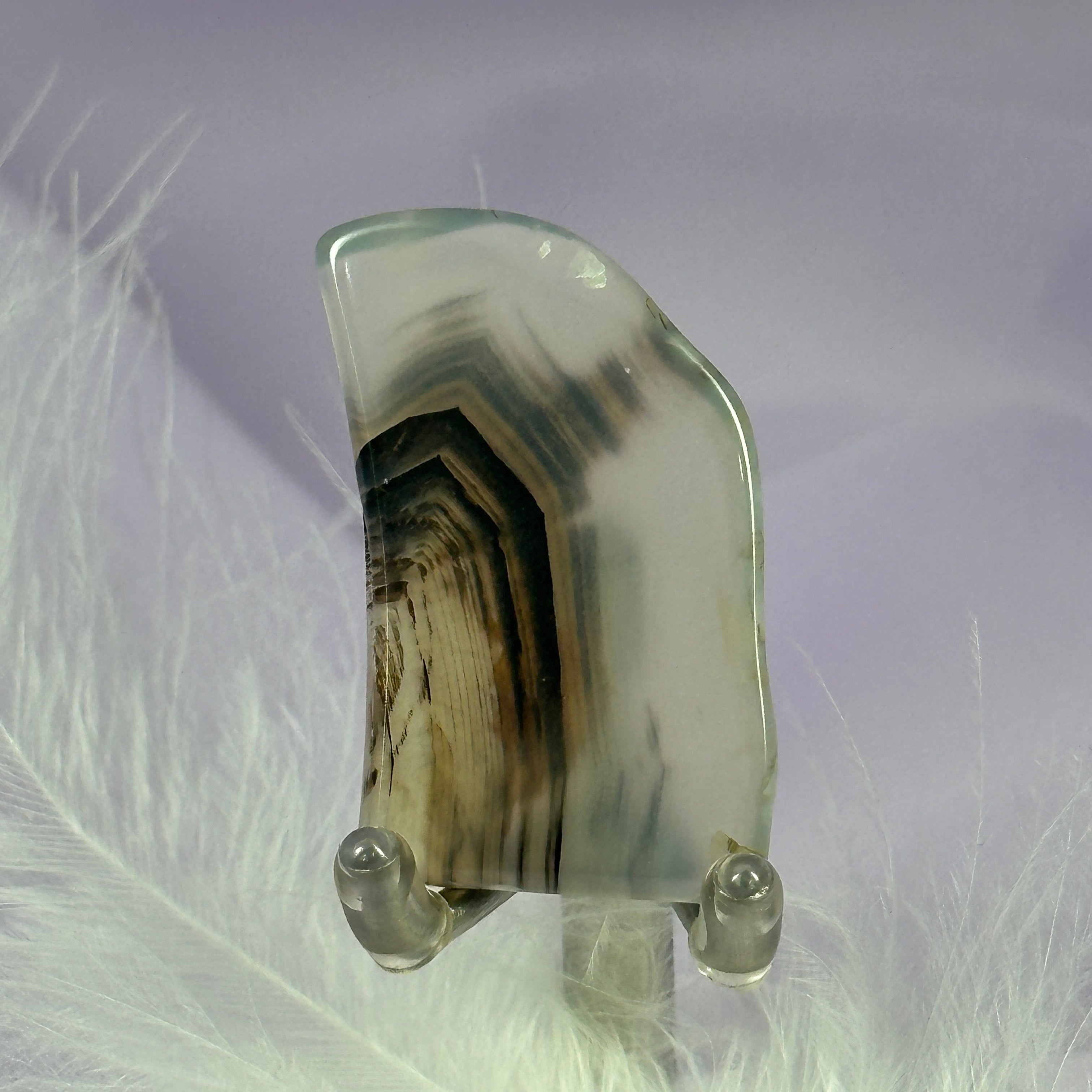 Polished piece Montana Moss Agate crystal 7.1g SN53815