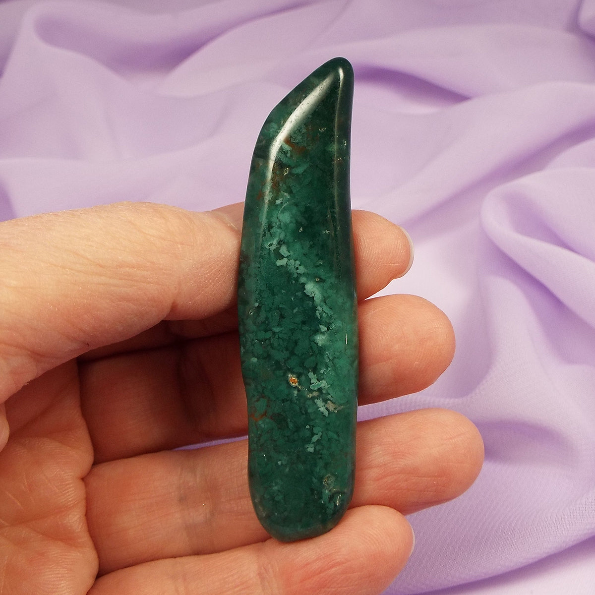 Rare Mtorolite polished piece, wand, Chrome Chalcedony 20g SN54933