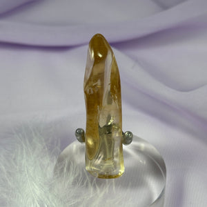 AA soft polished point Natural Citrine..not heated, Rainbows 22g SN50834