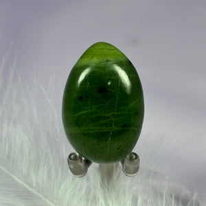 Dark green Nephrite Jade crystal tumble stone 18.2g SN56162