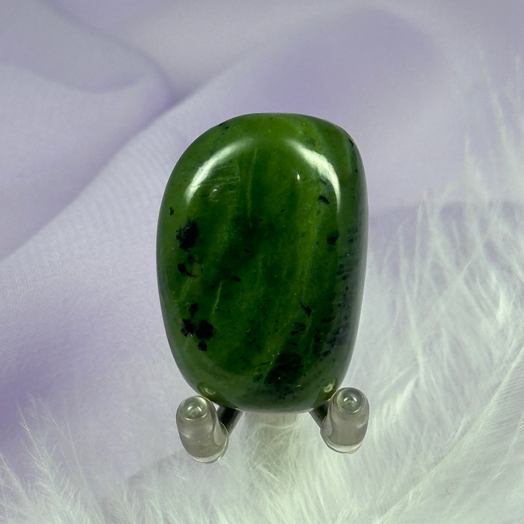 Dark green Nephrite Jade crystal tumble stone 15.7g SN56165