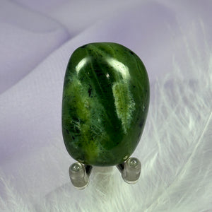 Dark green Nephrite Jade crystal tumble stone 15.7g SN56165