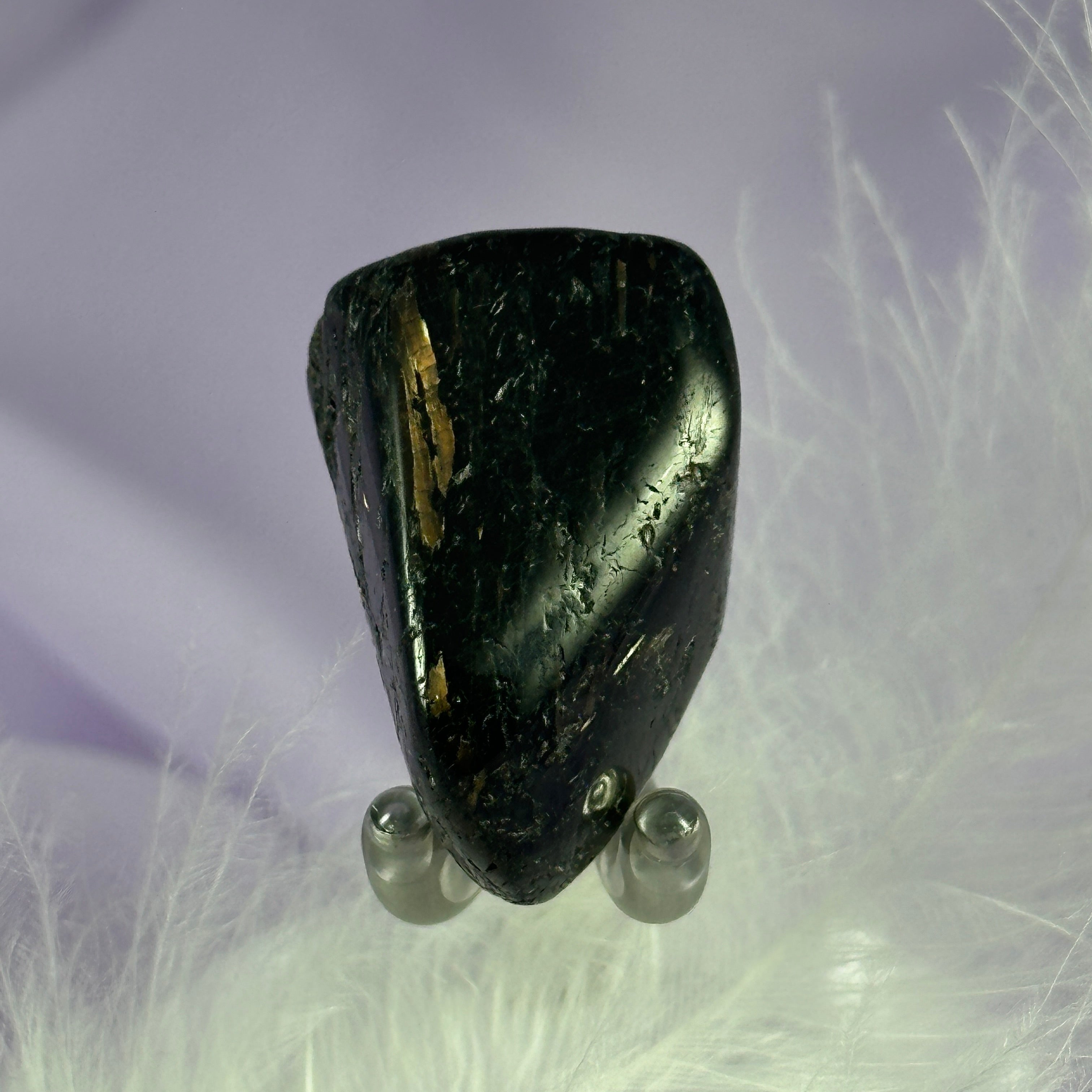 Rare Nuummite crystal tumble stone, Greenland 17.2g SN55931