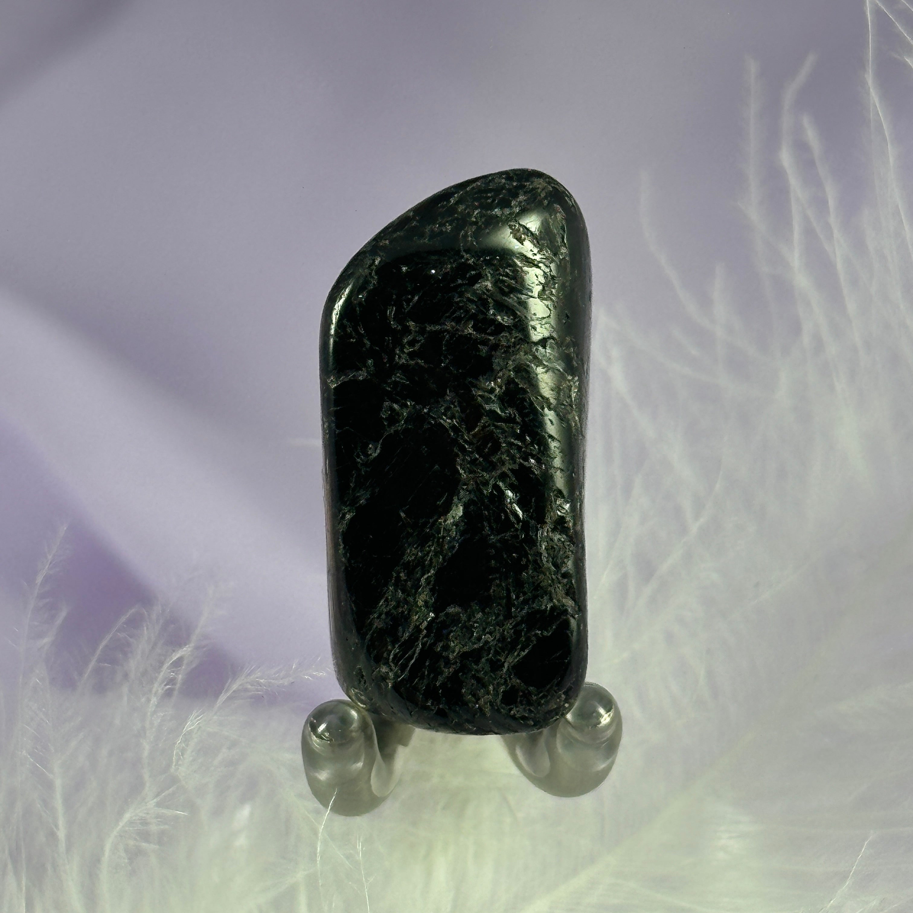 Rare Nuummite crystal tumble stone, Greenland 17.2g SN55931