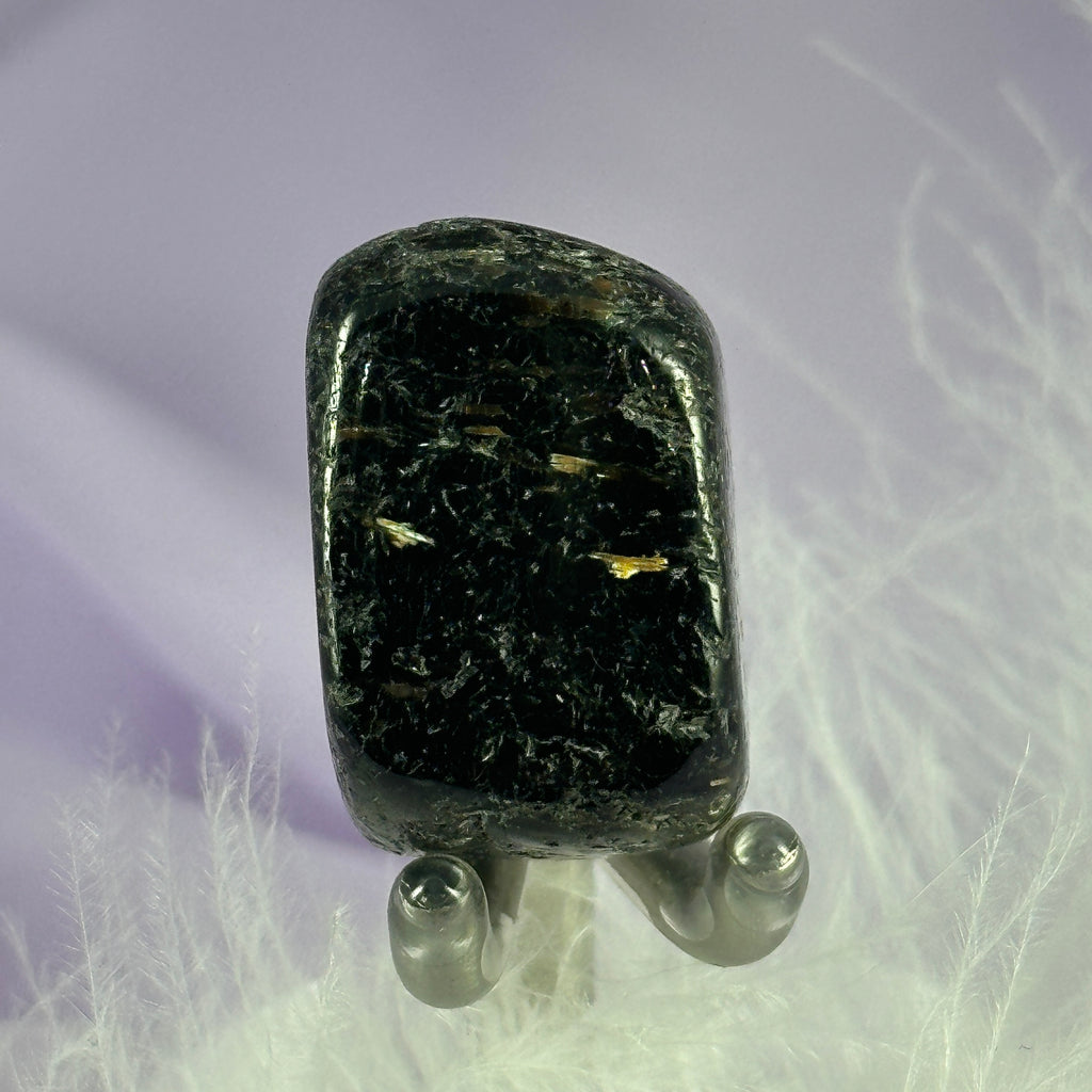 Rare Nuummite crystal tumble stone, Greenland 18.5g SN55933