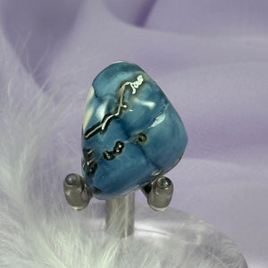 Rare Owyhee Blue Opal crystal tumble stone 13.1g SN53134