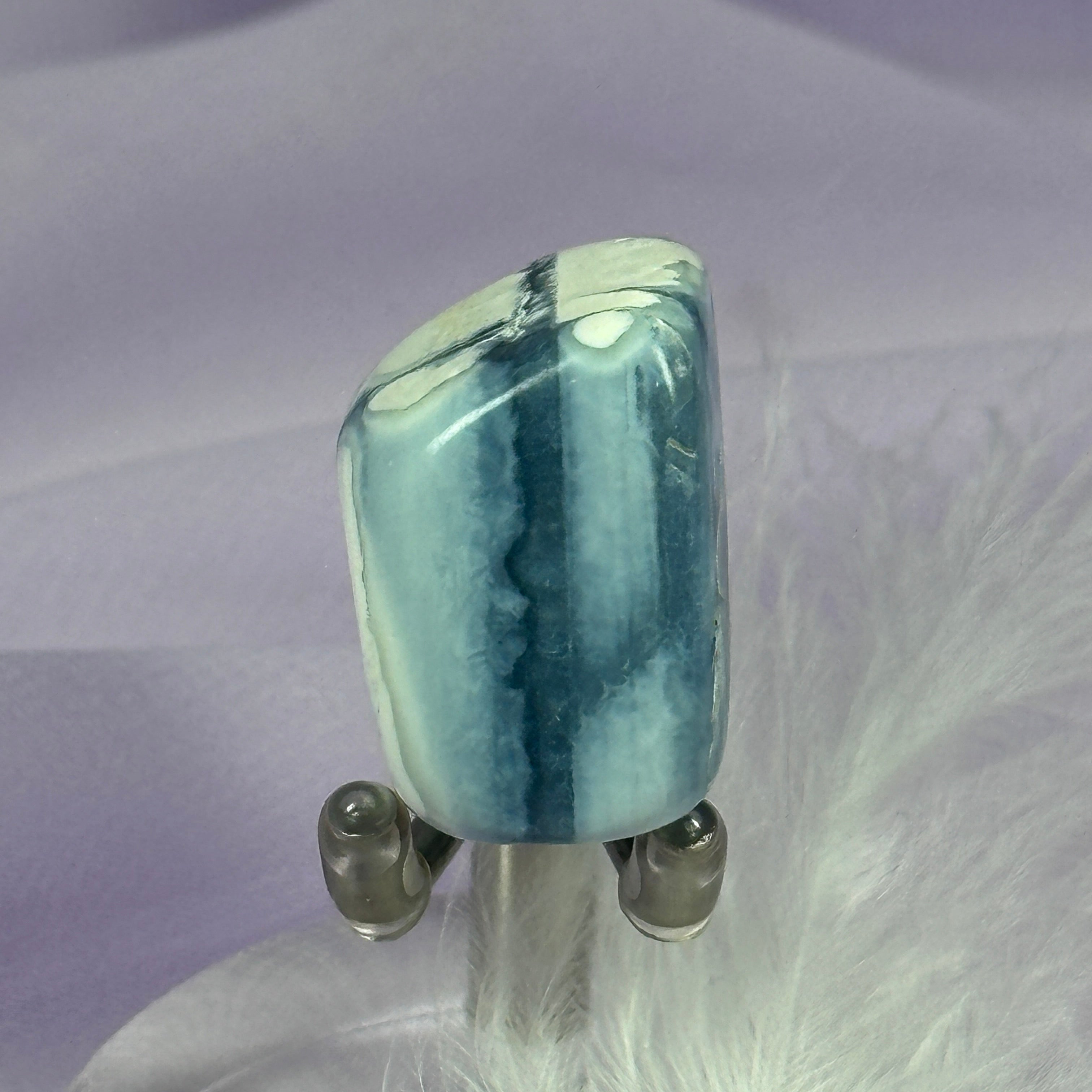Rare Owyhee Blue Opal crystal tumble stone 12.0g SN53139