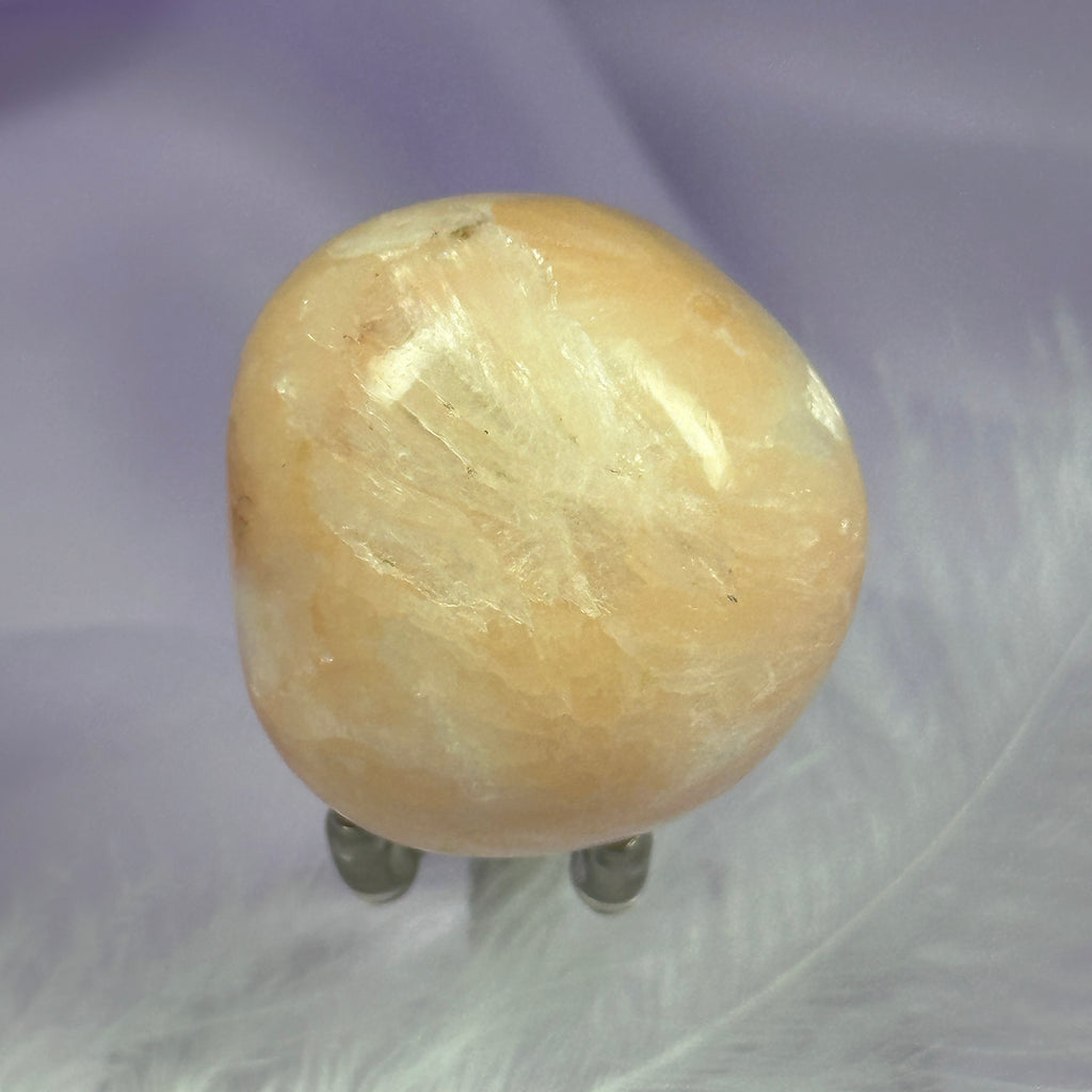 Jumbo Peach Stilbite crystal tumble stone 43g SN56148
