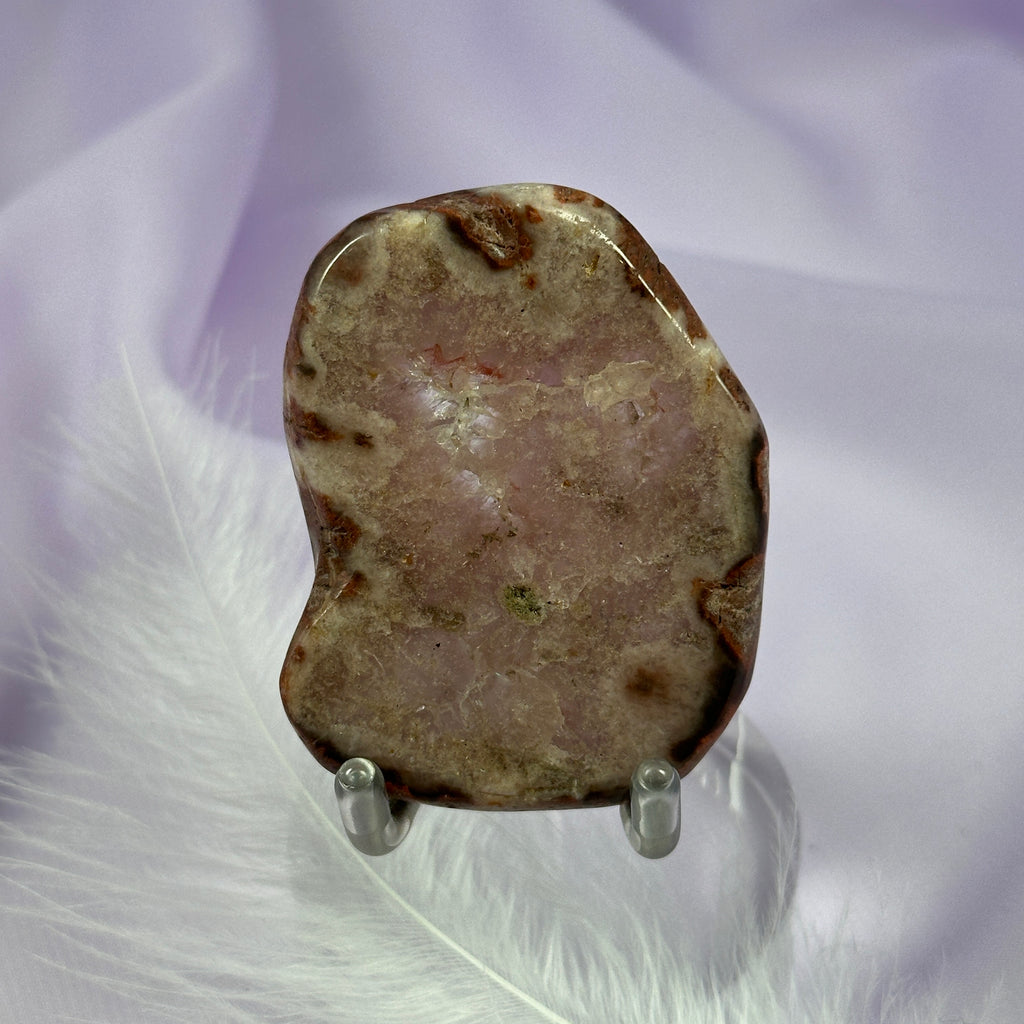Rare Pink Amethyst polished geode slice 29g SN49863