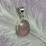 Small 925 Silver faceted Morganite crystal pendant, Pink Beryl 3.0g SN54897