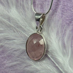 Small 925 Silver faceted Morganite crystal pendant, Pink Beryl 3.0g SN54897