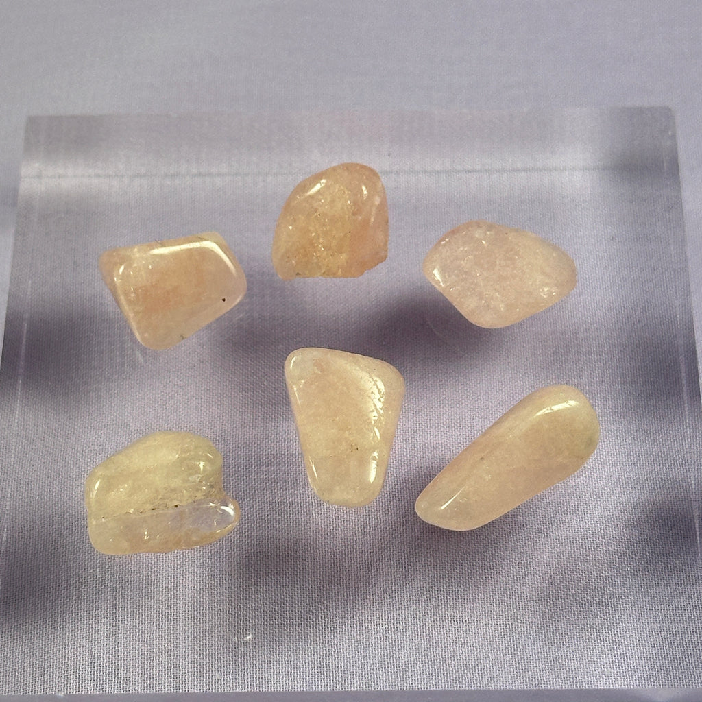 Beautiful A grade 6 x small Pink Beryl, Morganite tumble stones 13.1g SN32481