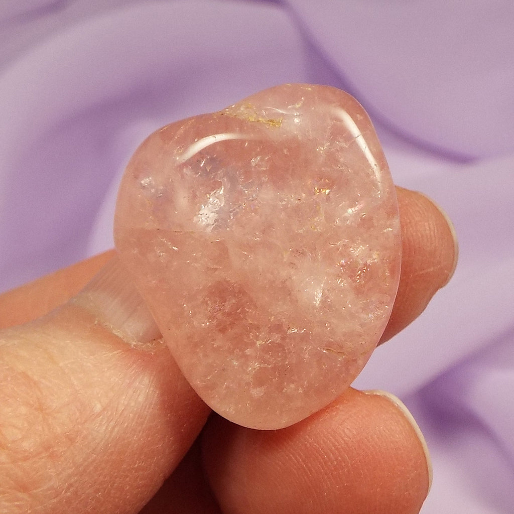 Very Gemmy A grade  Pink Beryl tumble stone, Morganite 10.5g SN54889
