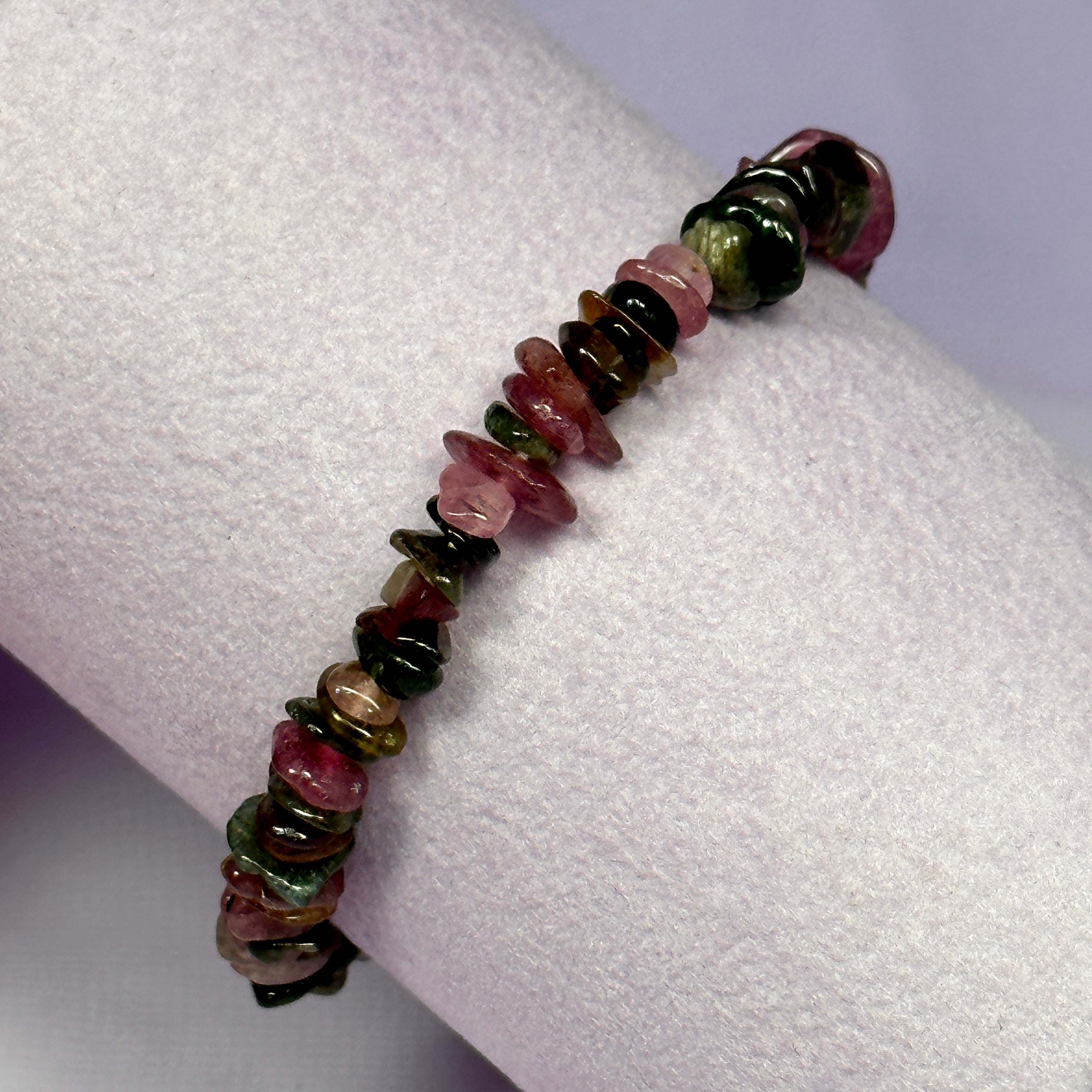 Mixed colour Tourmaline crystal chip bracelet 12.5g SN52331
