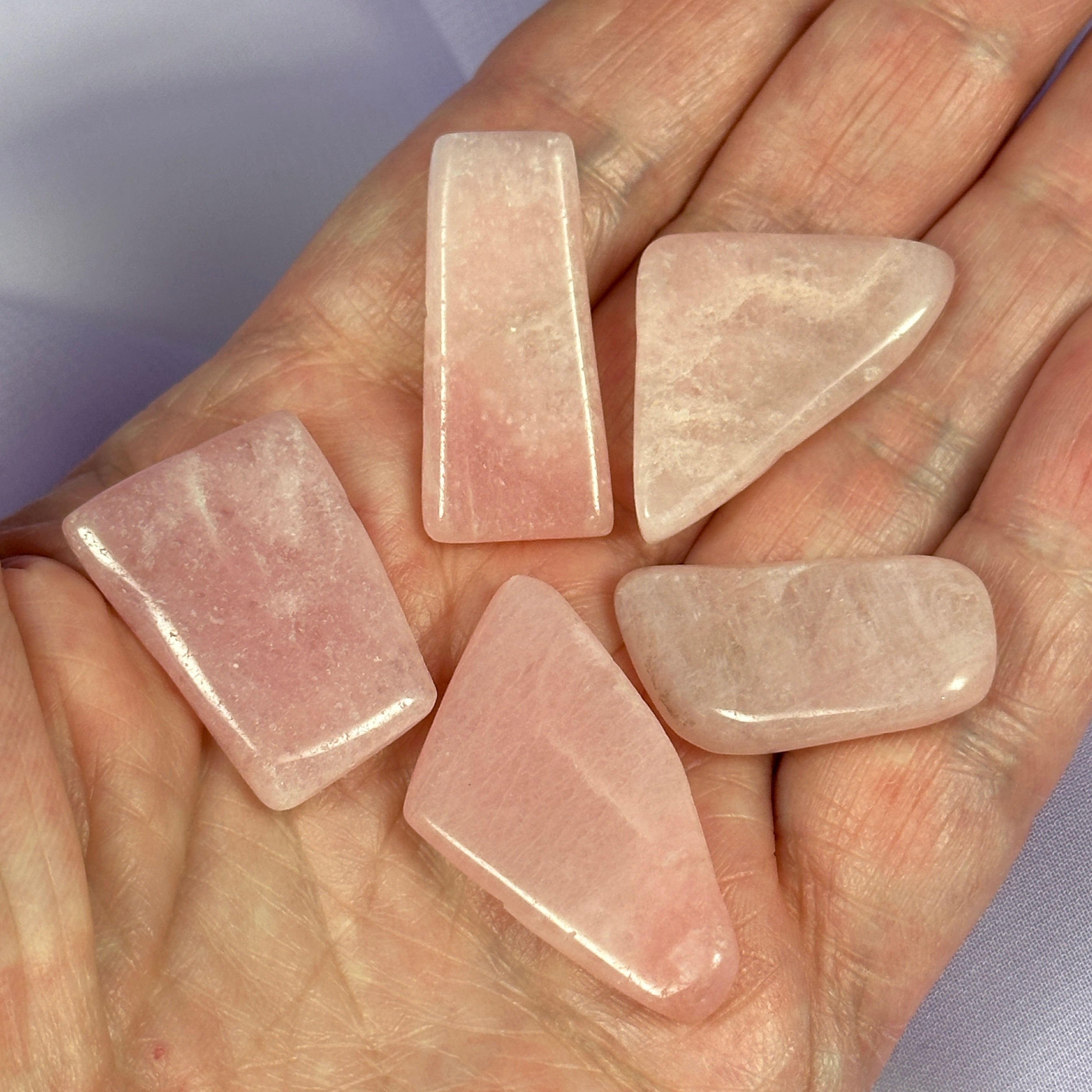 One beautiful colour small Pink Petalite crystal slice 4-6g SN50747