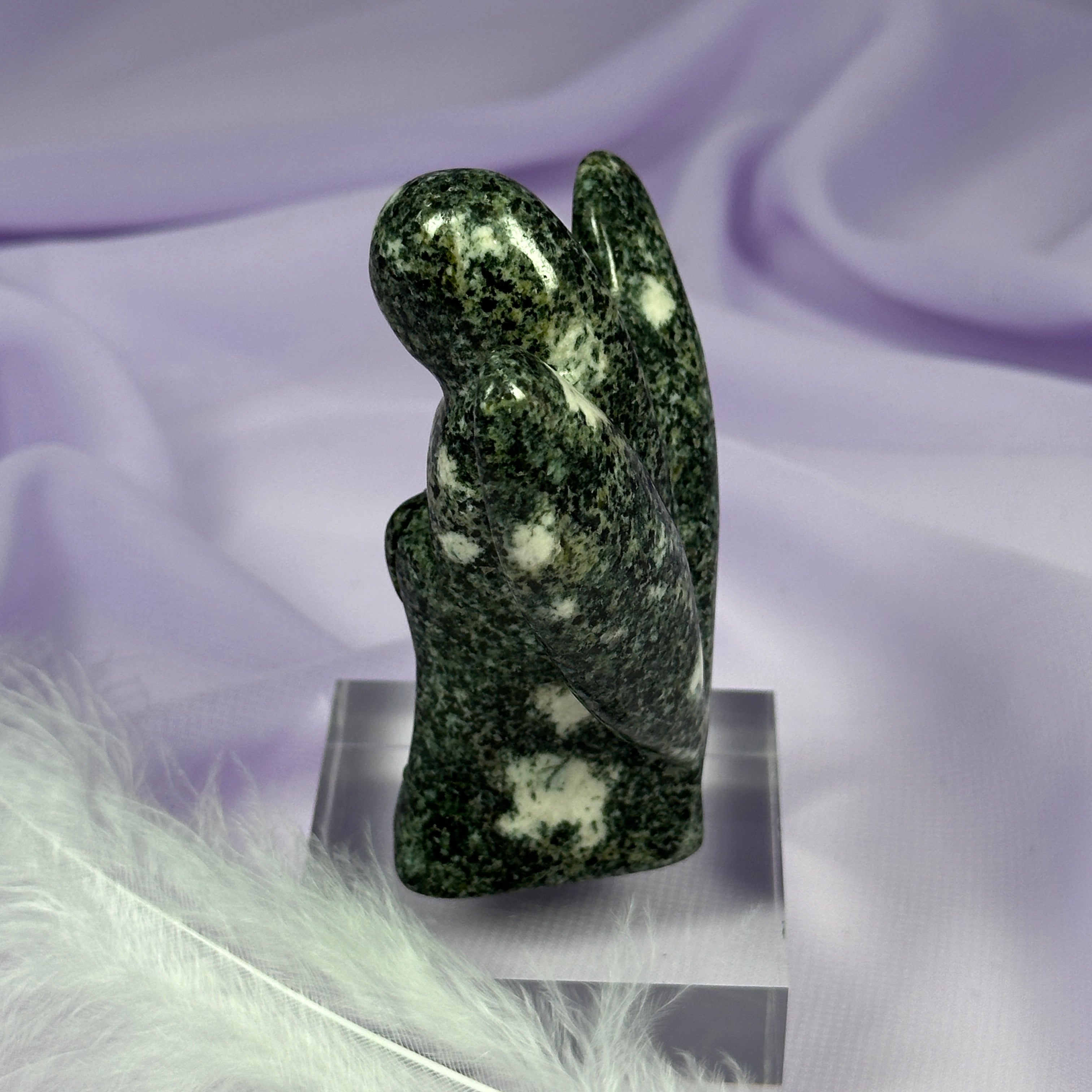 Large Preseli Bluestone crystal carved Angel, Stonehenge 122g SN56132