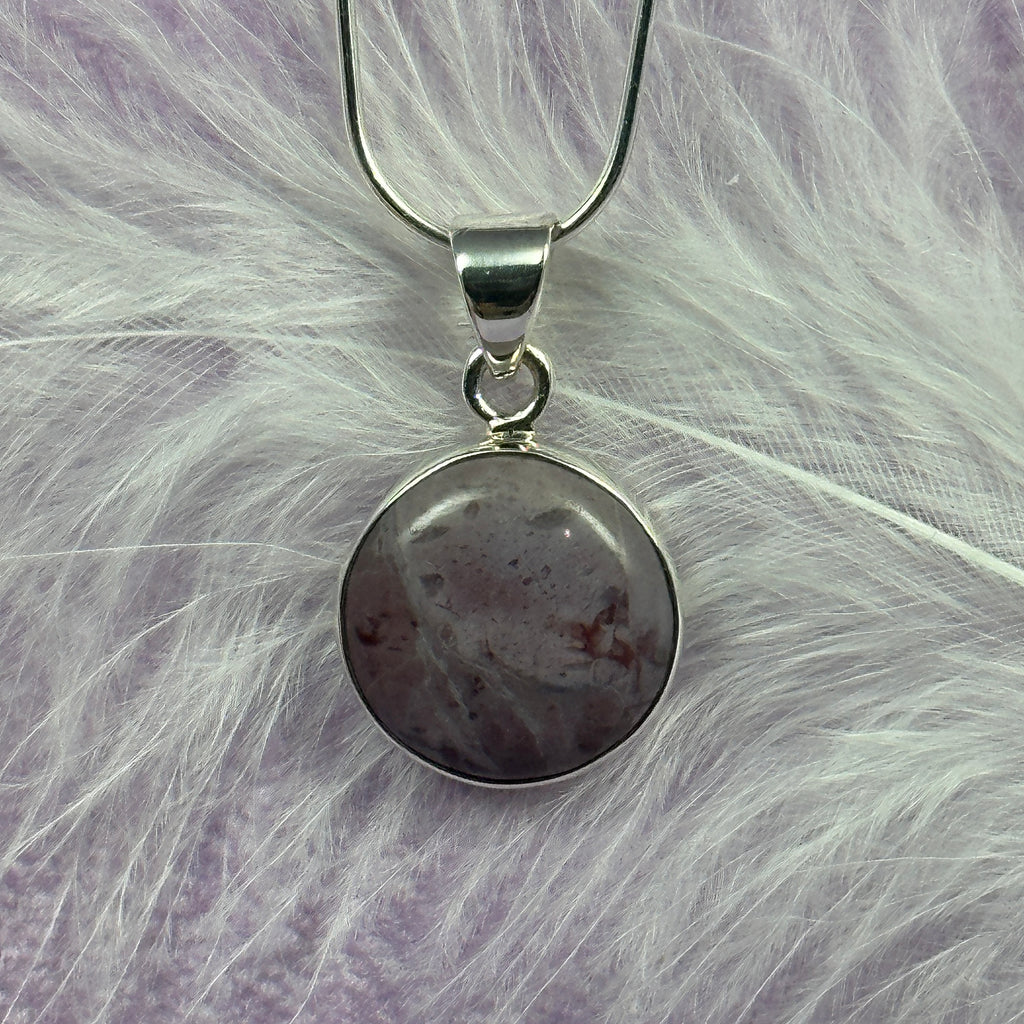 925 Silver Purple Jade crystal pendant 2.8g SN53033