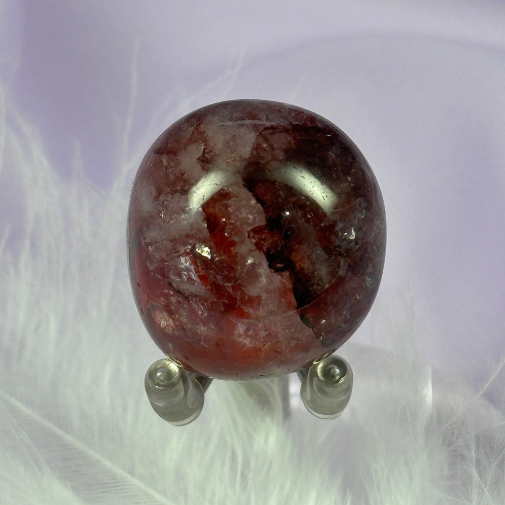 Red Fire Hematite Quartz crystal tumble stone 18.1g SN56198