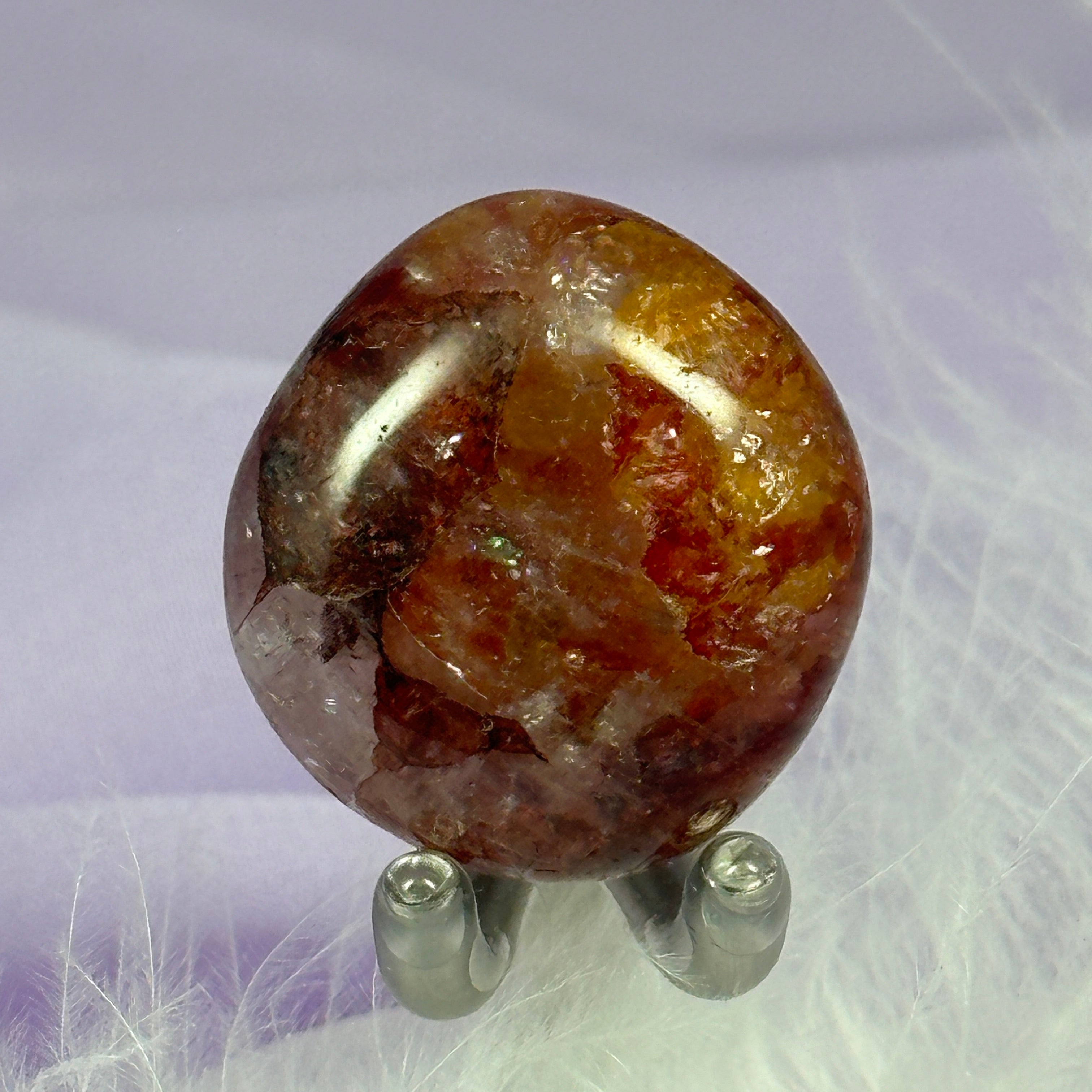 Red Fire Hematite Quartz crystal tumble stone 15.3g SN56201