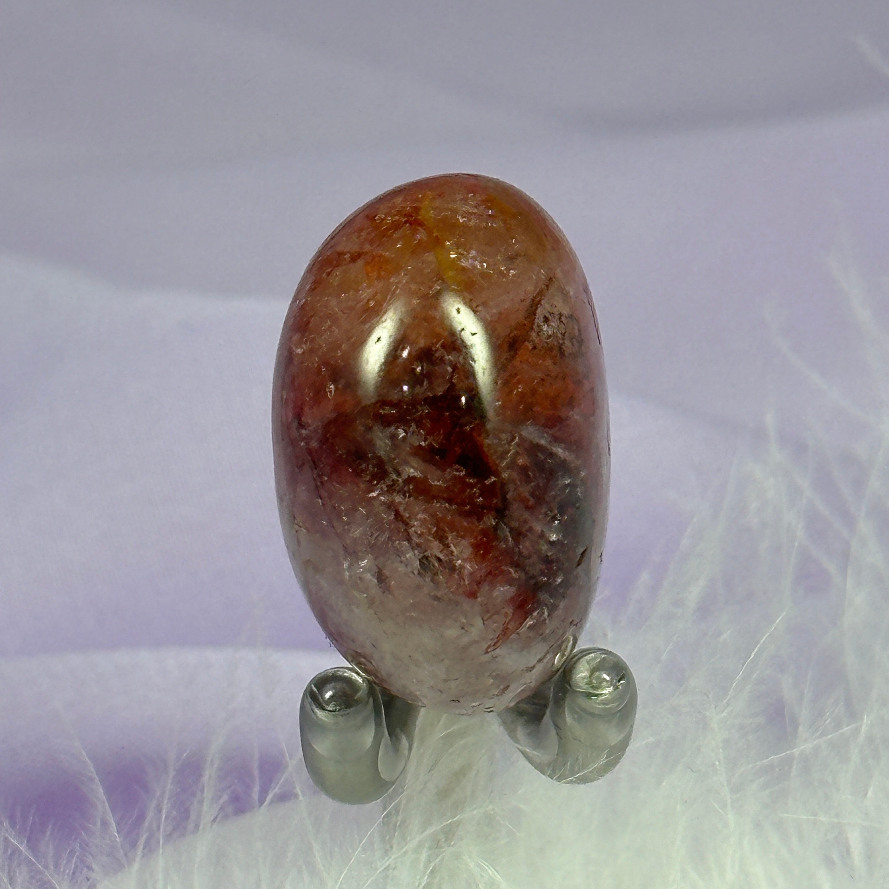 Red Fire Hematite Quartz crystal tumble stone 15.3g SN56201