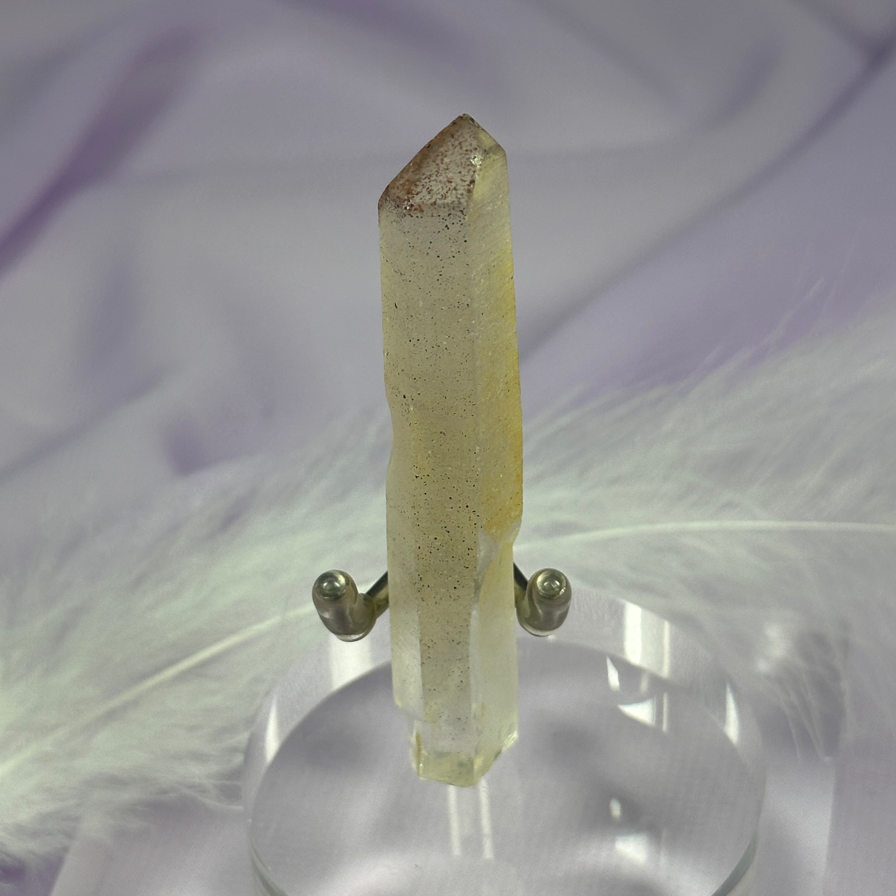 Rare natural Red Phantom Tip Quartz crystal point, Golden 13.4g SN14476