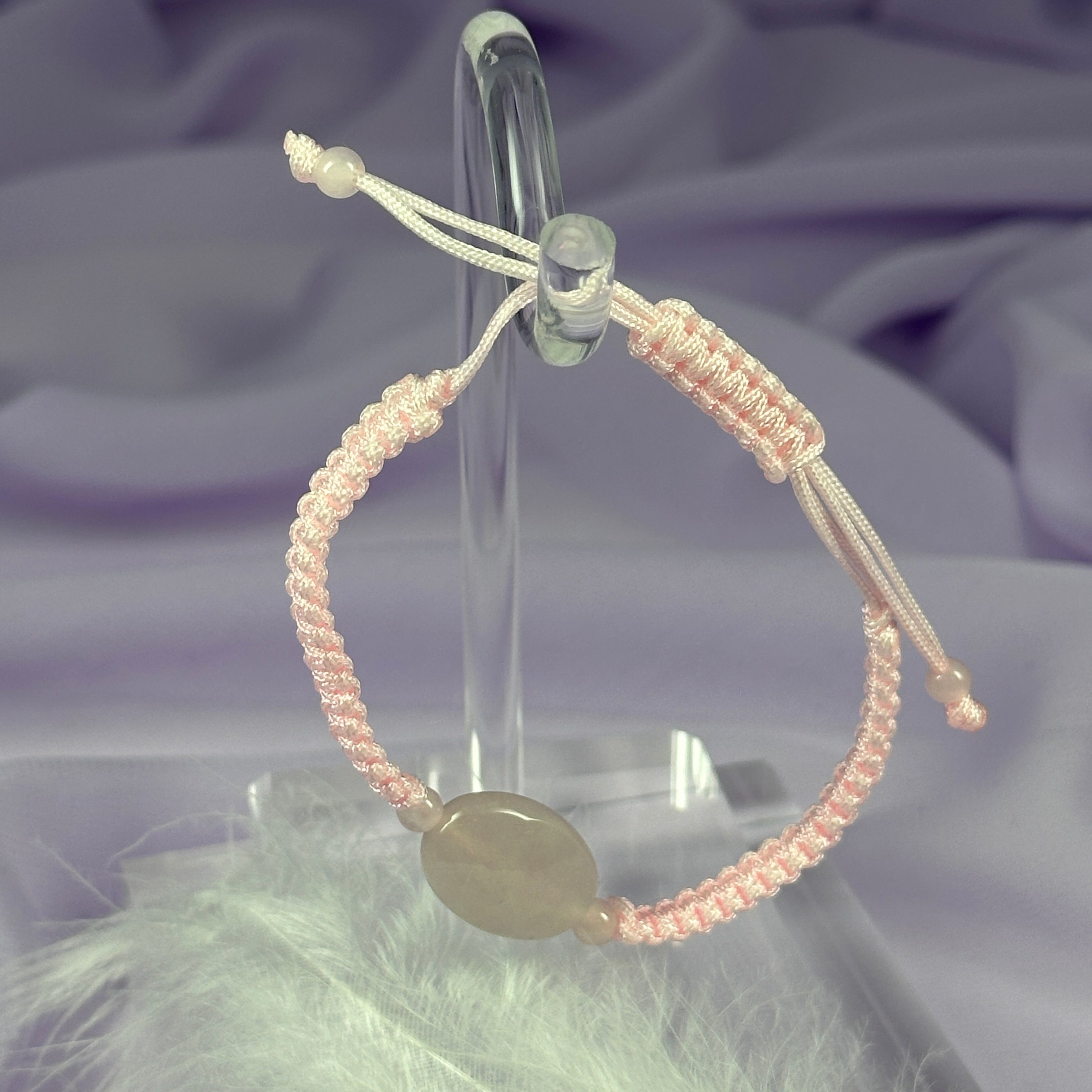 Rose Quartz facet bead friendship bracelet, adjustable for child or adult SN7225