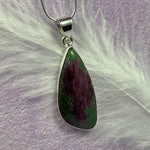 925 Silver Ruby in Zoisite crystal pendant 7.6g SN55135
