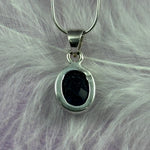 925 Silver faceted Sapphire crystal pendant 2.4g SN56121