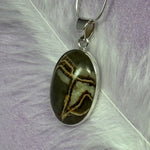 925 Silver Septarian crystal pendant, Dragons Egg 7.5g SN55110