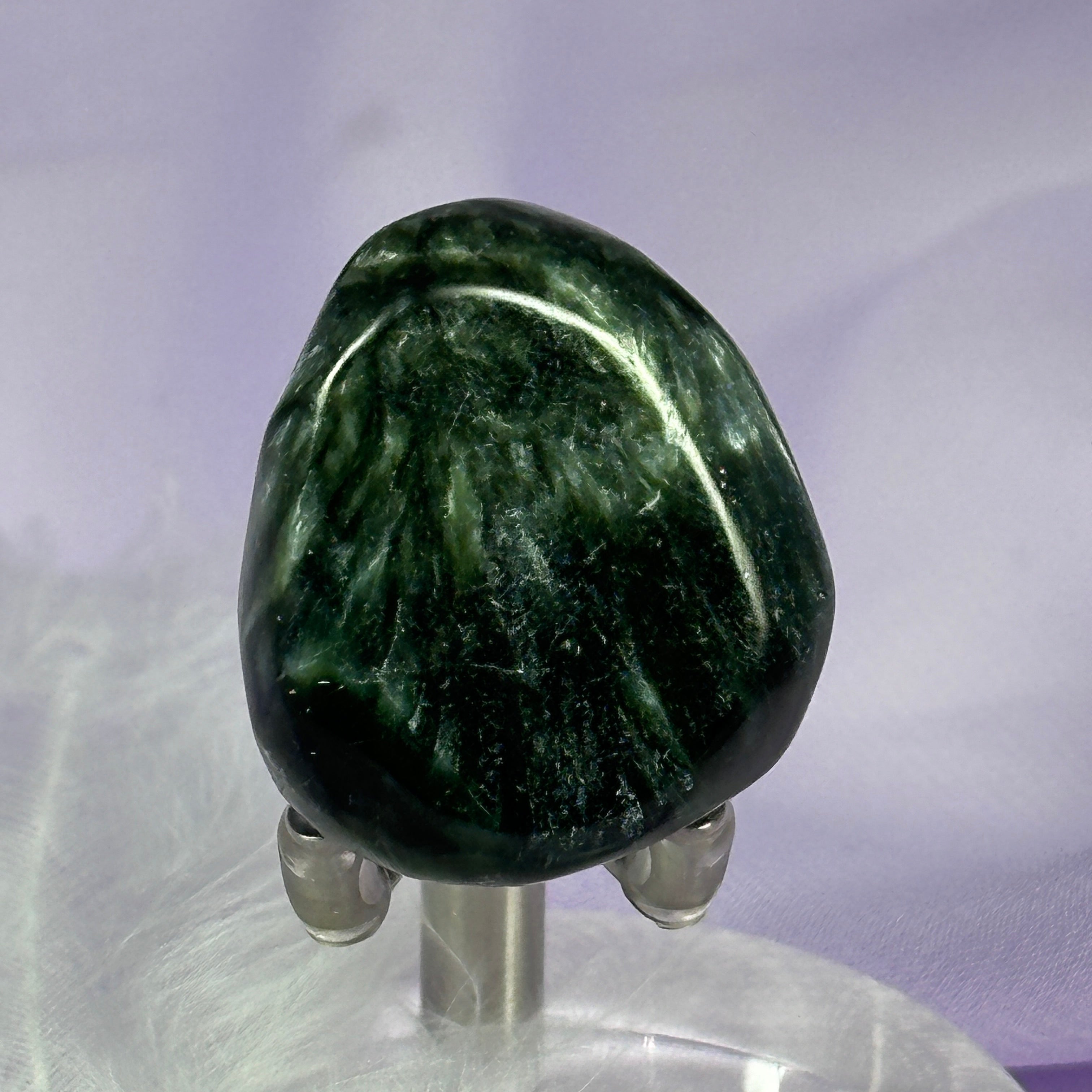 Large A grade Seraphinite crystal tumble stone 19.8g SN54276