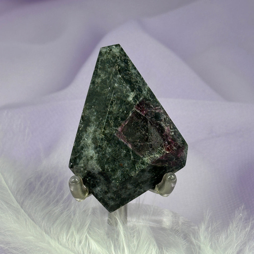Polished flat piece of Pink Spinel in Aventurine crystal 18.4g SN32574