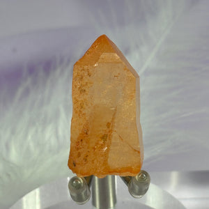 Rare small natural Peach, Tangerine Lemurian Seed Quartz point 9.0g SN24097