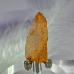 Rare small natural Peach, Tangerine Lemurian Seed Quartz point 9.0g SN24097