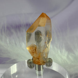 Rare small natural Peach, Tangerine Lemurian Seed Quartz point 8.9g SN24098