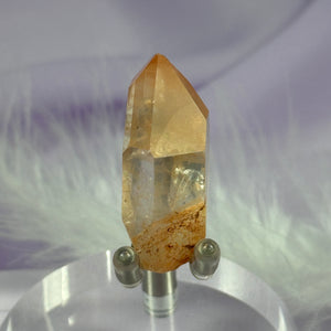 Rare small natural Peach, Tangerine Lemurian Seed Quartz point 8.9g SN24098