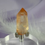 Rare small nat. Peach Lemurian Seed Quartz point Self Healed, Key 8.4g SN27687