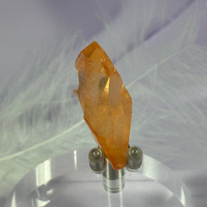 Rare small nat. Peach Lemurian Seed Quartz point, DT, Bridge, Key 6.6g SN27688