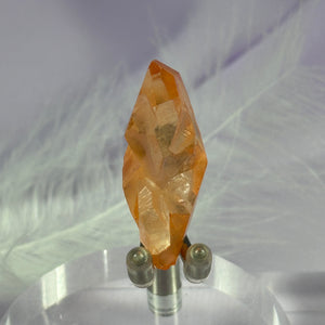 Rare small nat. Peach Lemurian Seed Quartz point, DT, Bridge, Key 6.6g SN27688