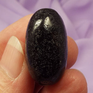 Rare Black Gabbro with Bronzite tumblestone 'Simply Be' 16.6g SN20680